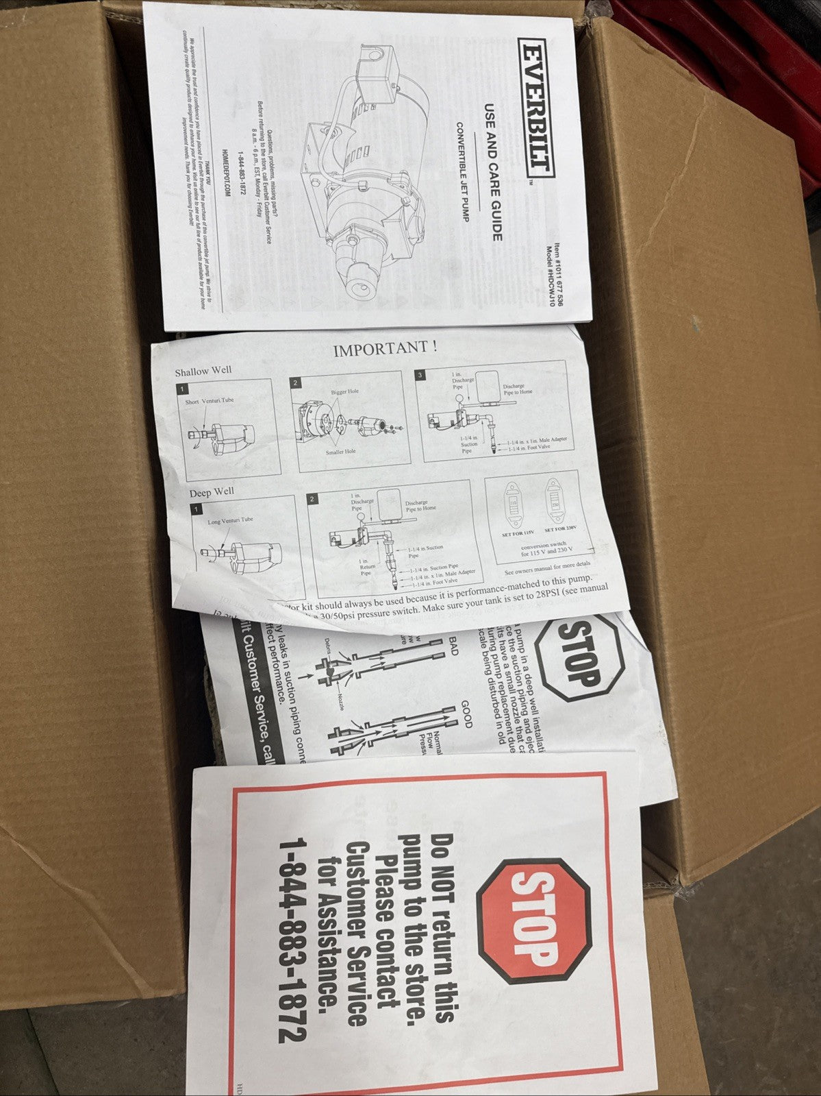 Everbilt 1 HP Professional Convertible Jet Pump *for Parts* Read Description**