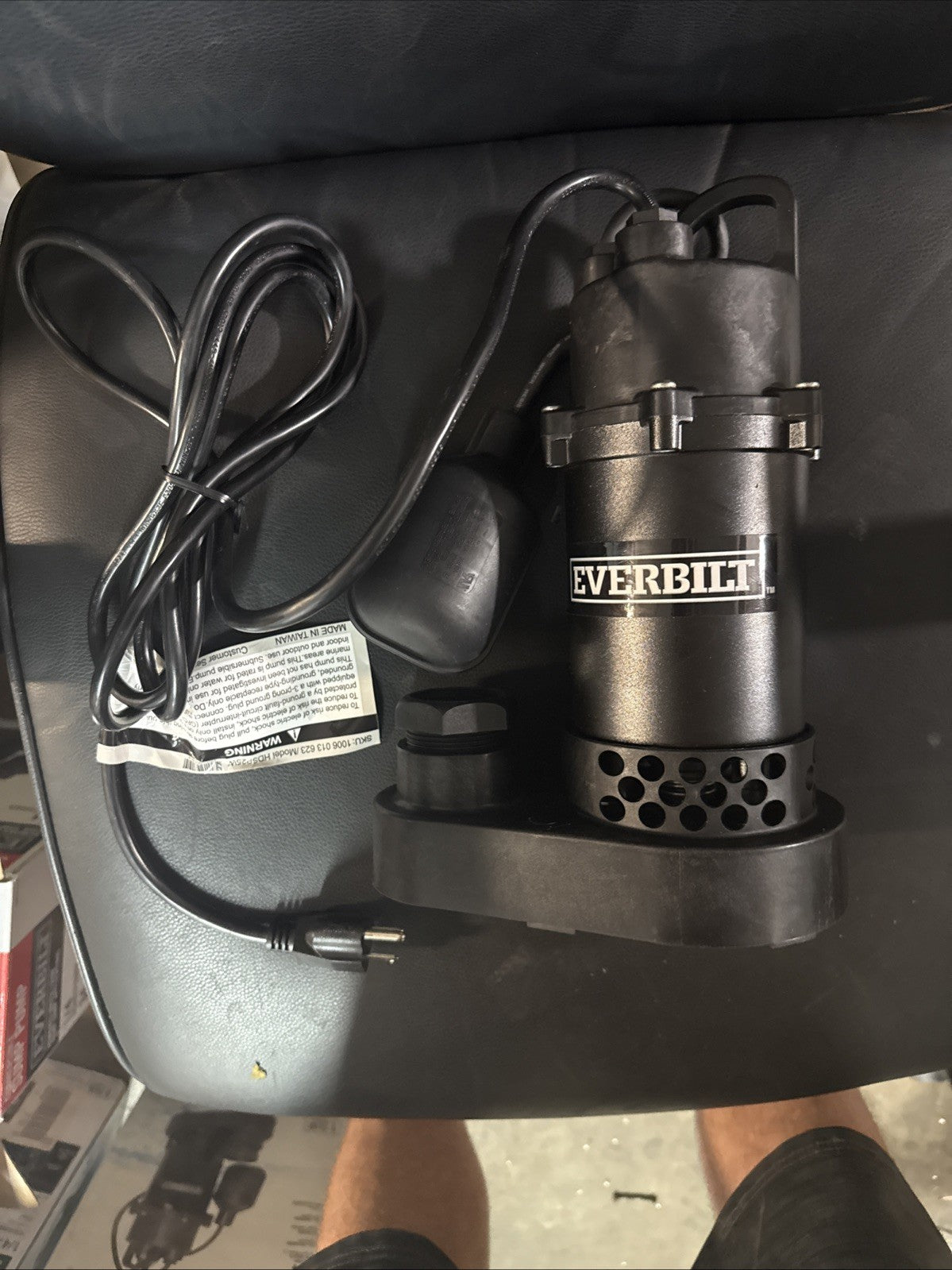 Everbilt 1/4 HP Aluminum Sump Pump w/ Tether Float Switch HDSP25W NEW OPEN BOX.