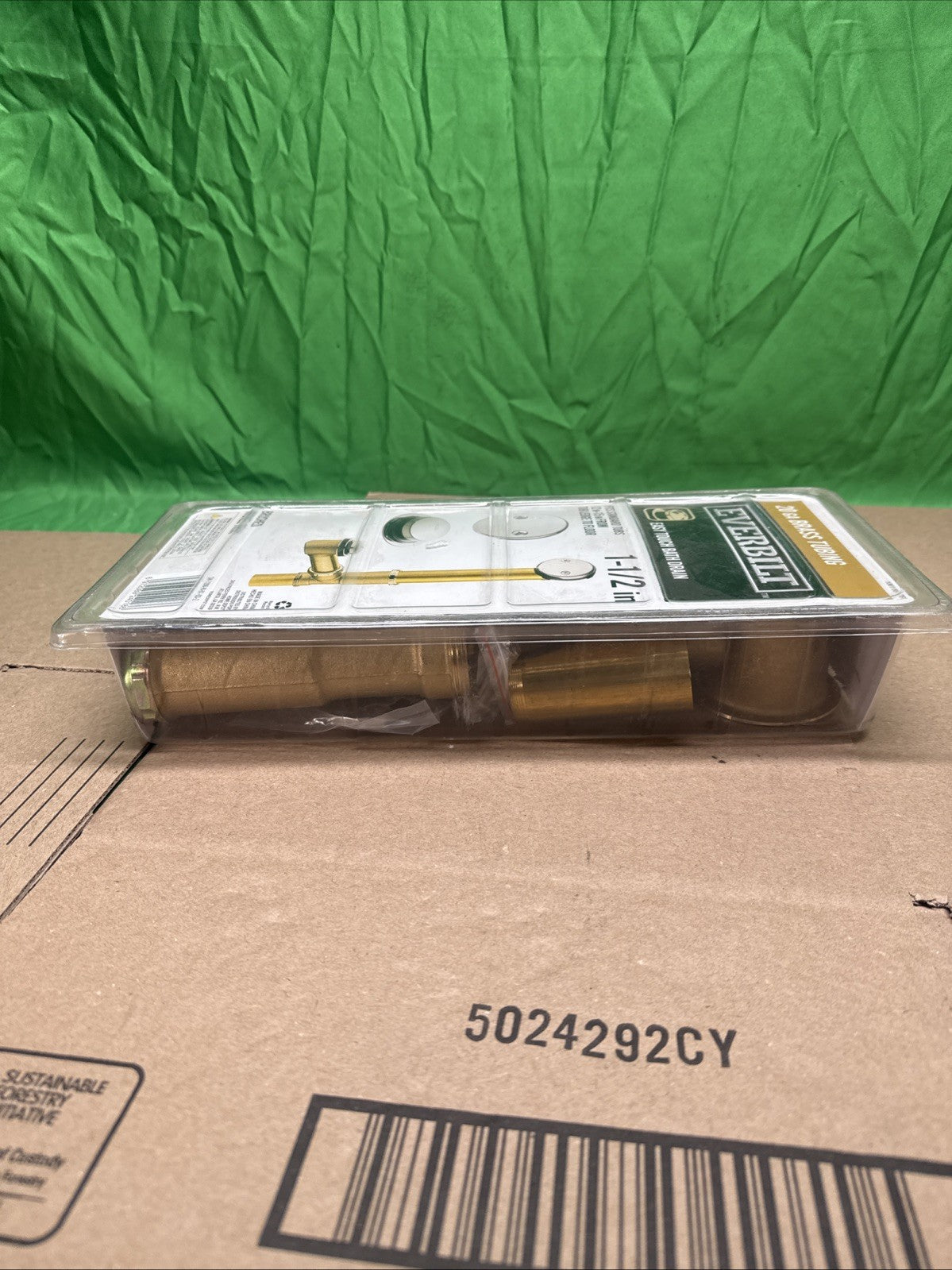 Everbilt Easy Touch 1-1/2” 20-Gauge Brass Pipe Waste & Overflow Drain in Nickel