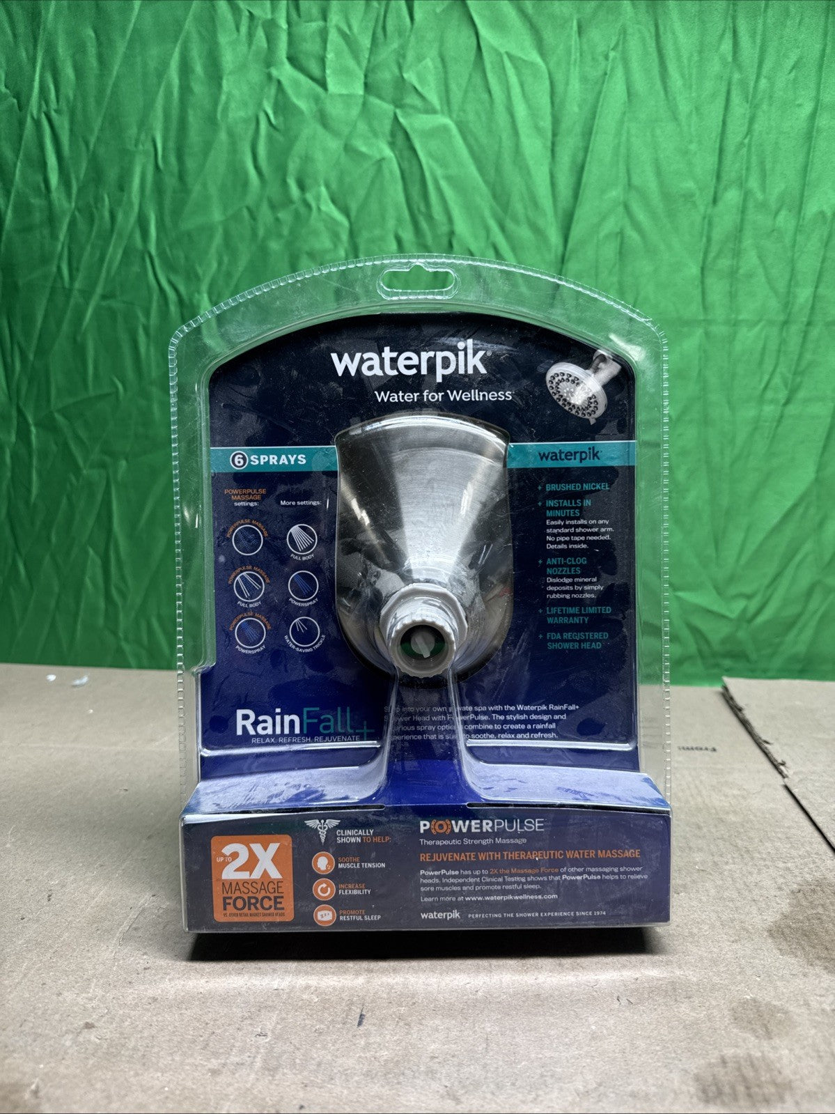 6-Spray Patterns 7 in Drencher Wall Mount Adjustable Shower Head Brushed Nickle