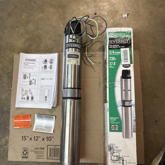 Everbilt Submersible 2-Wire Motor Deep Well Potable Water Pump 3/4HP 10gpm
