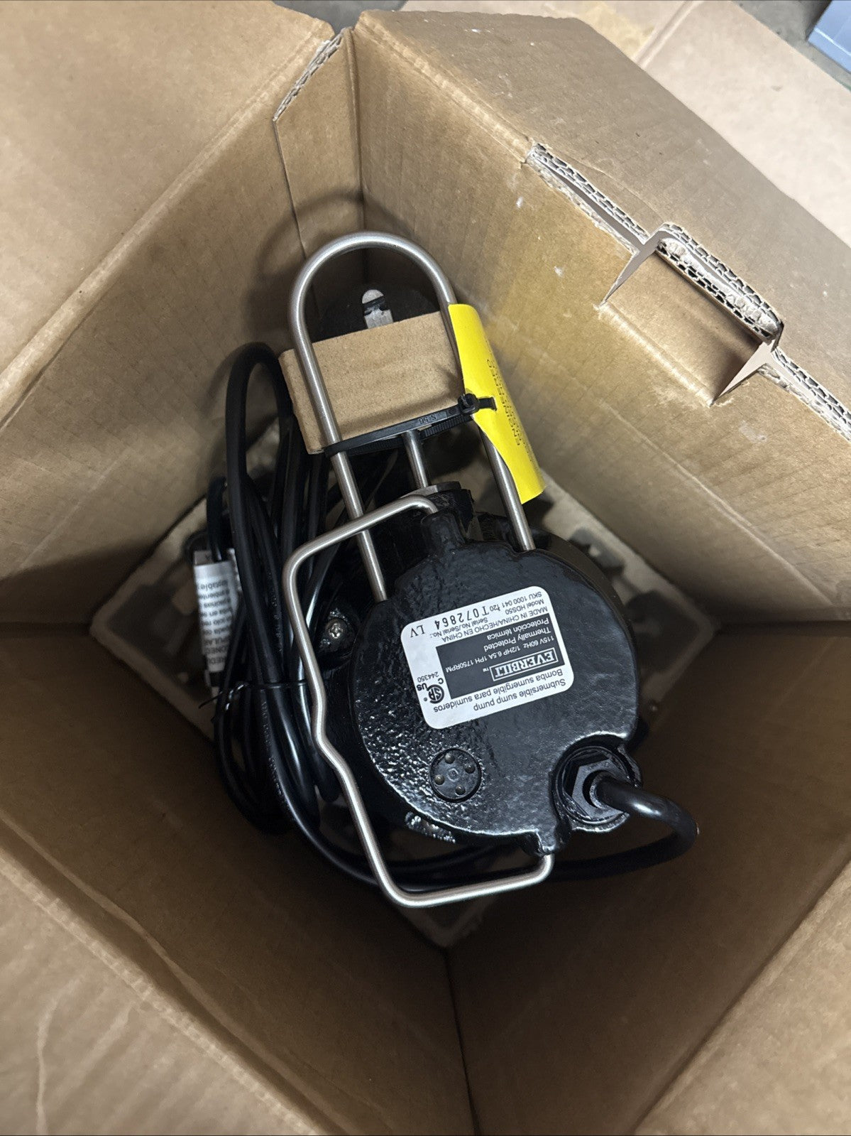 Everbilt 1/2 HP Cast Iron Sump Pump Model # HDS50 OPEN BOX