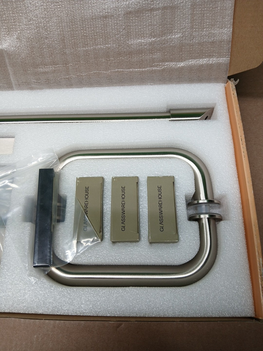 Glasswarehouse Shower Hinge Hardware Kit Brushed Nickle GW-GH-KIT-BN