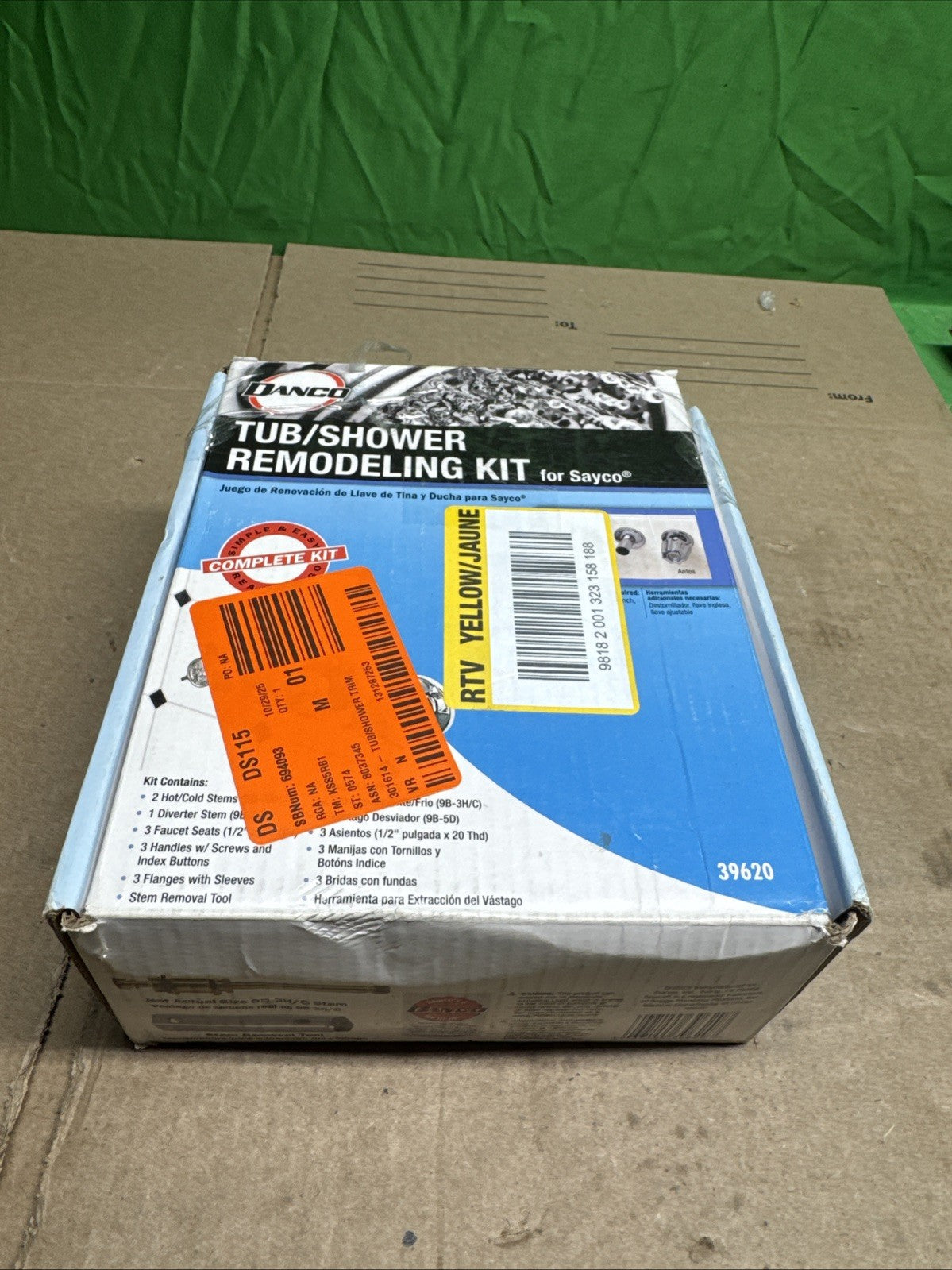 Danco 39620 Tub/Shower 3-Handle Remodeling Trim Kit in Chrome for Sayco