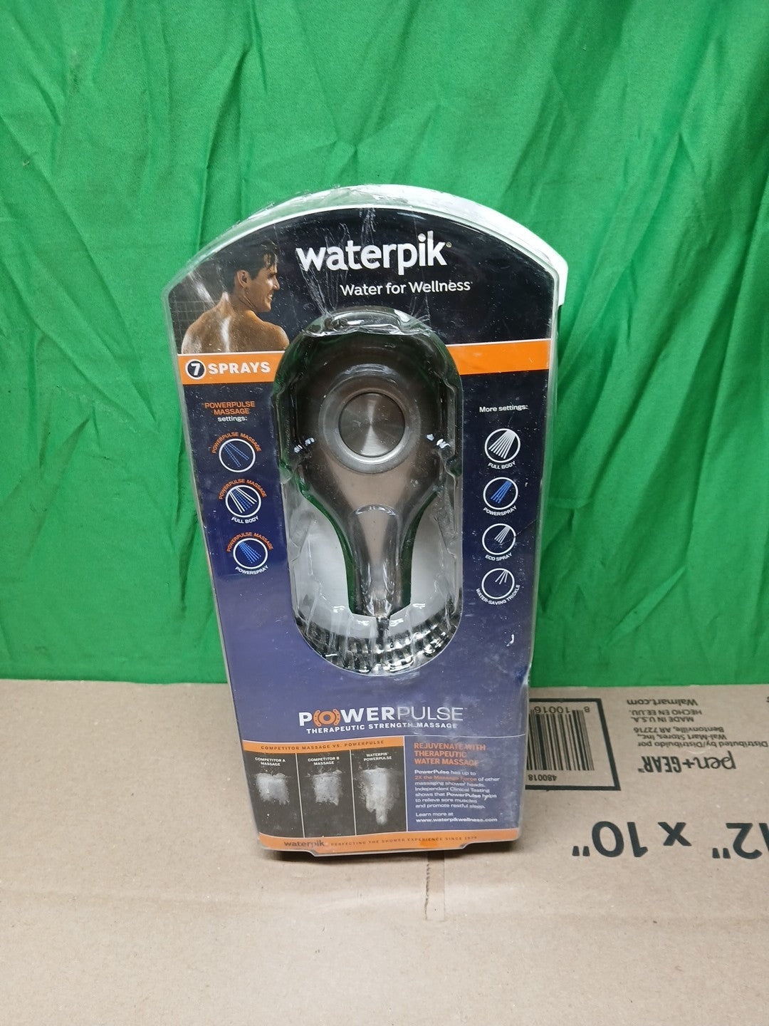 Waterpik PowerPulse Massage Hand Held Shower Head Brushed Nickel 7 Settings