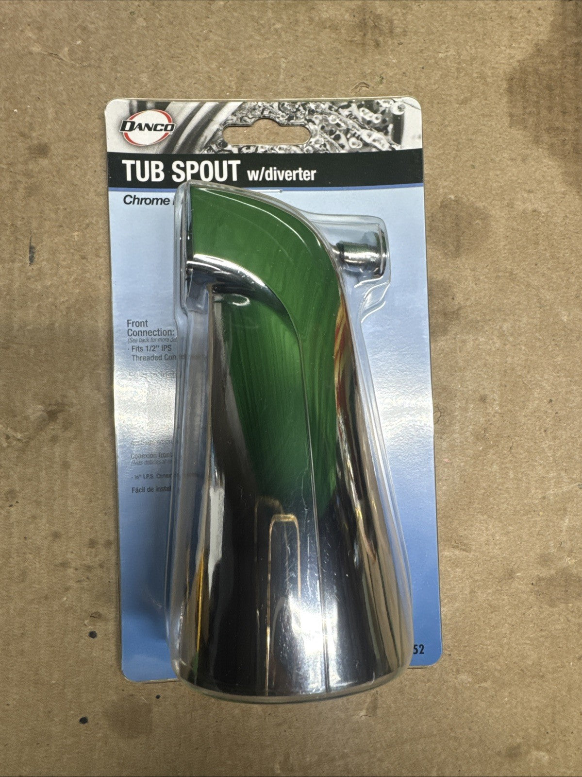 LOT OF 4 Danco Tub Spout With Front Diverter Metal Chrome Plated 12" 88052