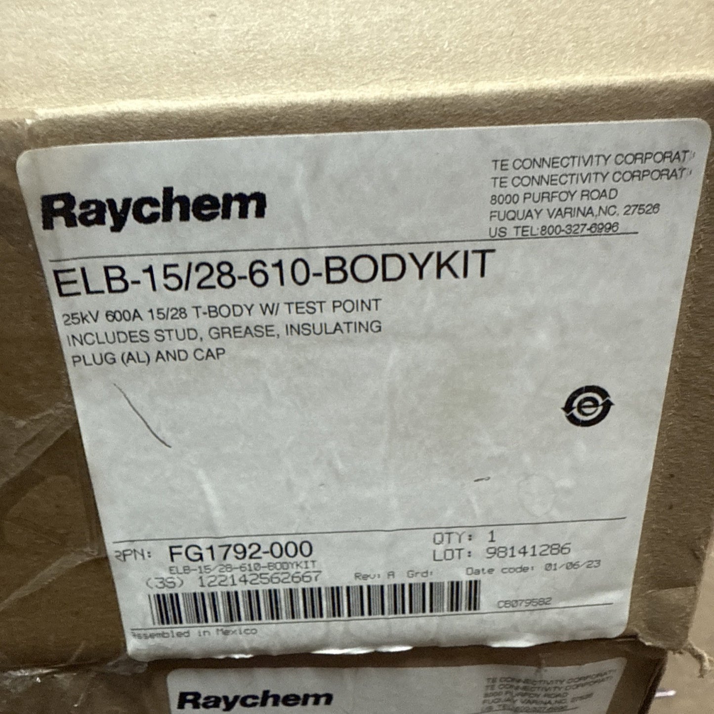 Tyco Electronics ELB-15/28-610 Dead Break Elbow Kit 25kV 600A