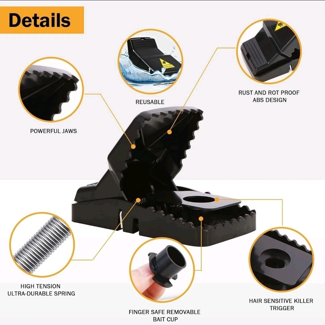 Instant Kill Rat Trap - Safe, No-Touch Design, 6 Pack, for Home & Garden