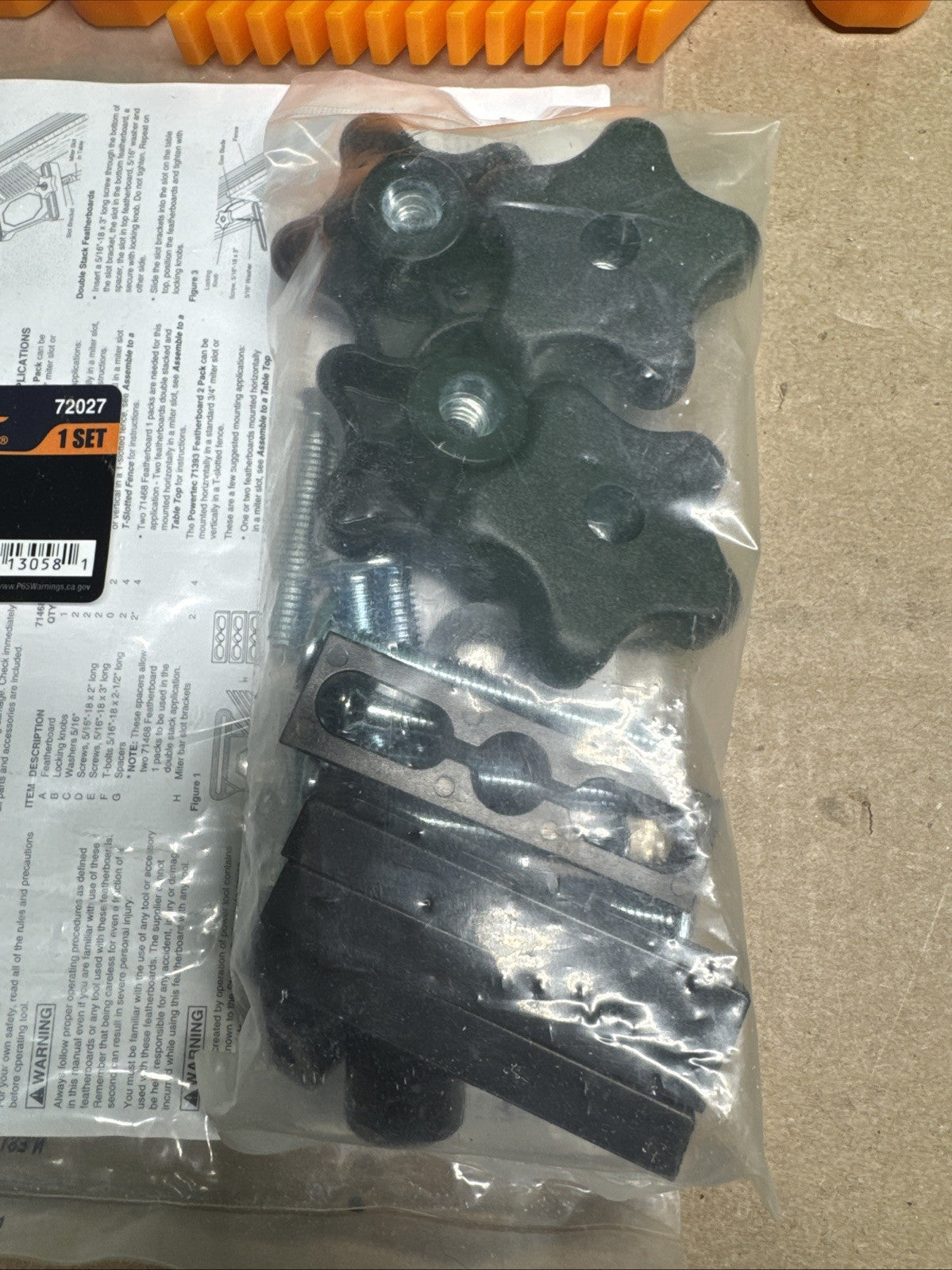 POWERTEC Tandem Feather Boards for Table Saw Router Table & Bandsaw - 4PCs Co...