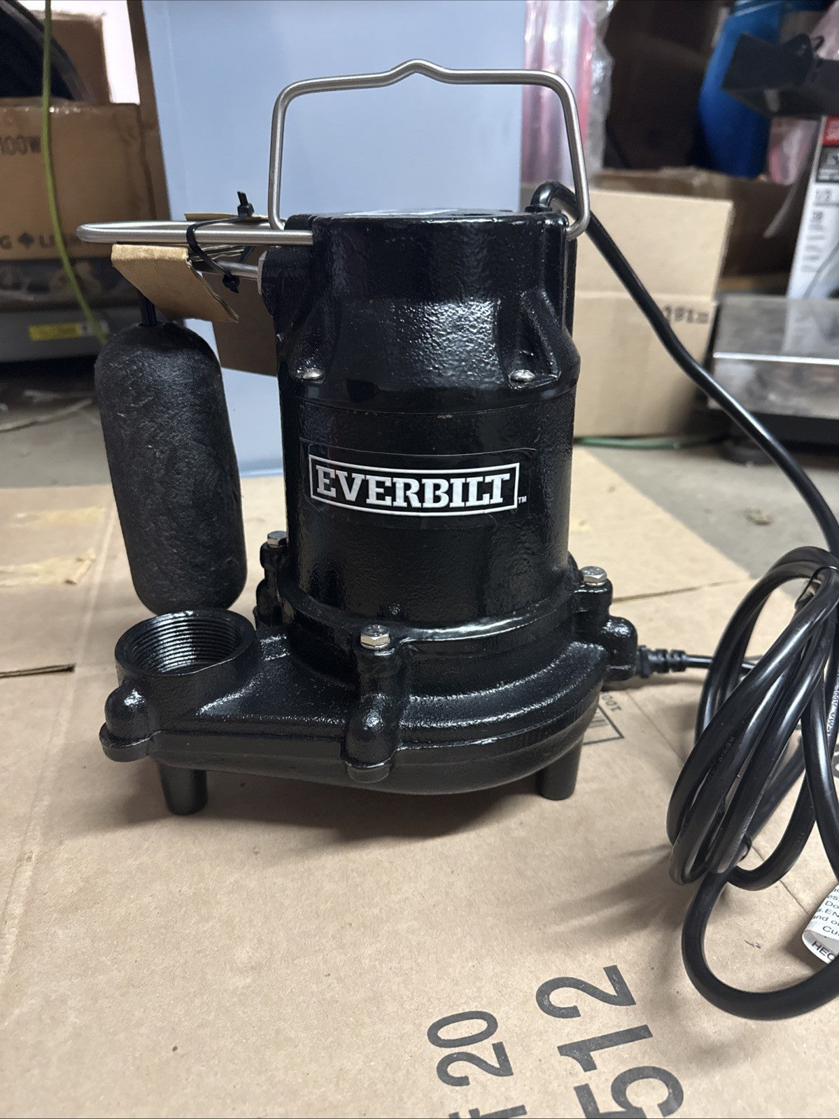 Everbilt 1/2 HP Cast Iron Sump Pump Model # HDS50 OPEN BOX