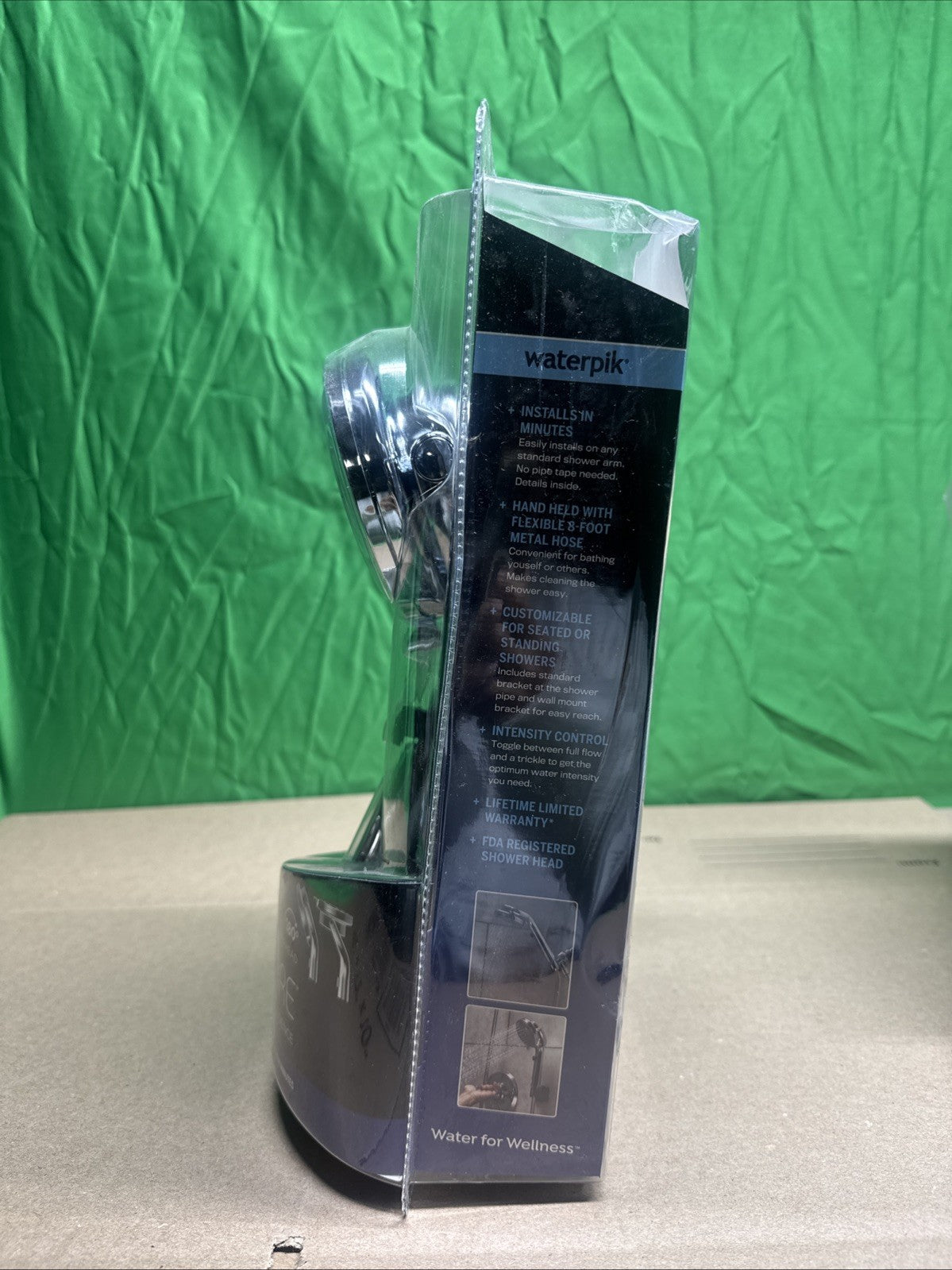 Waterpik Hand Held Shower Head Chrome 180-Degree 5-Modes QBS-563MEB