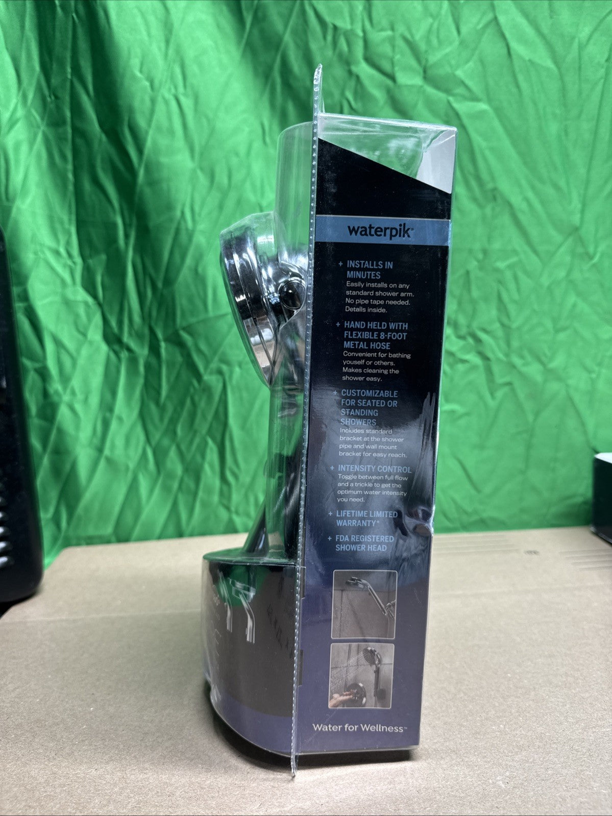 Waterpik Hand Held Shower Head Chrome 180-Degree 5-Modes QBS-563MEB