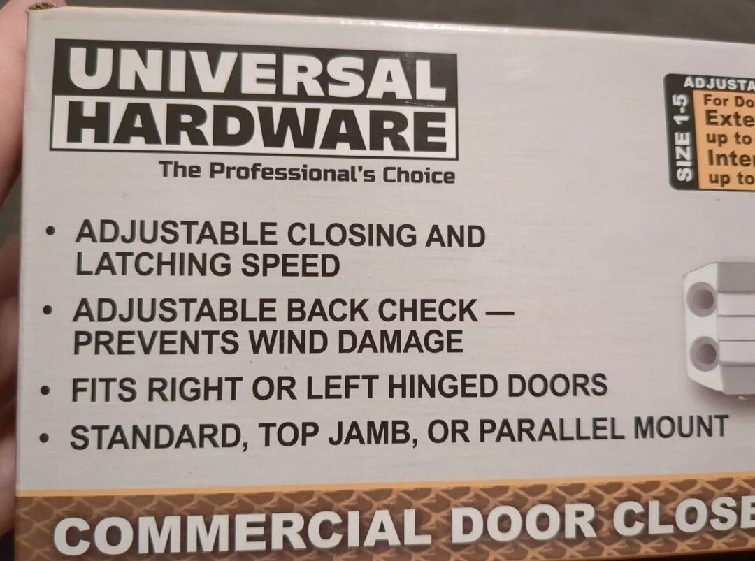 Universal Hardware Aluminum Finish Commercial Door Closer Heavy Duty UH4031 NEW