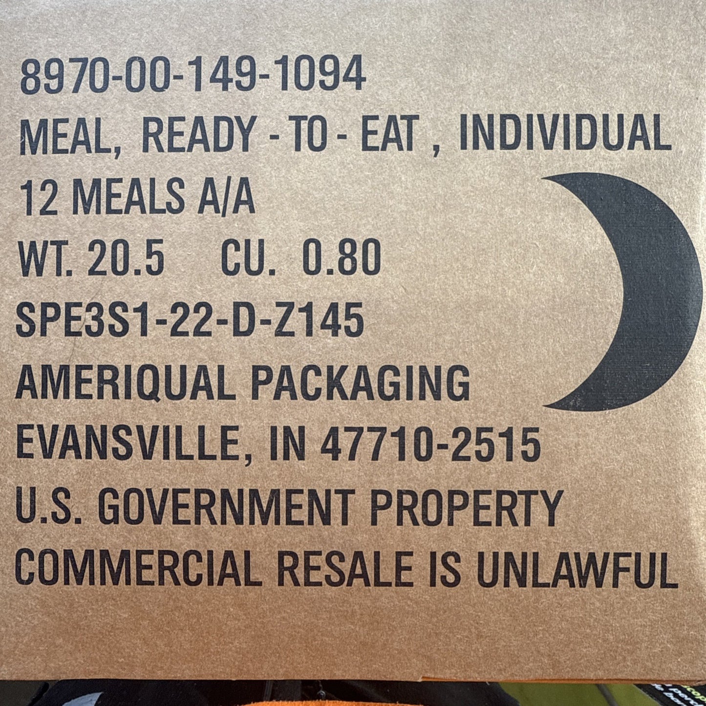 MRE U.S. Meals Ready to Eat (Variety Pack of 12) – (A or B Case)