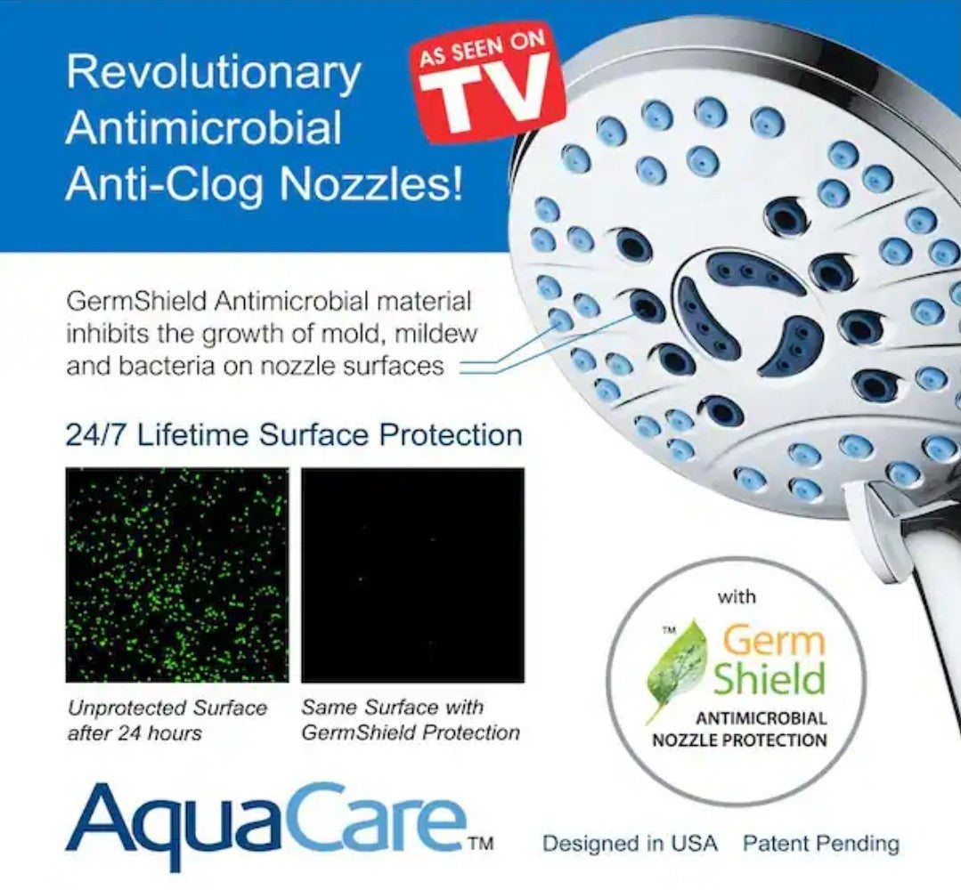 8-Spray Patterns 2.5 GPM 4.5 in. Wall Mounted Dual Shower Head New