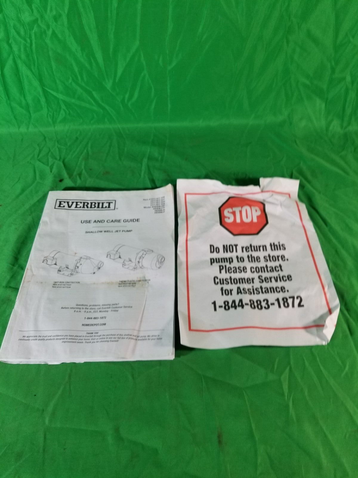 Everbilt Shallow Well Jet Pump Cast Iron 1/2HP HDSWJ5, Used Or For Parts Only