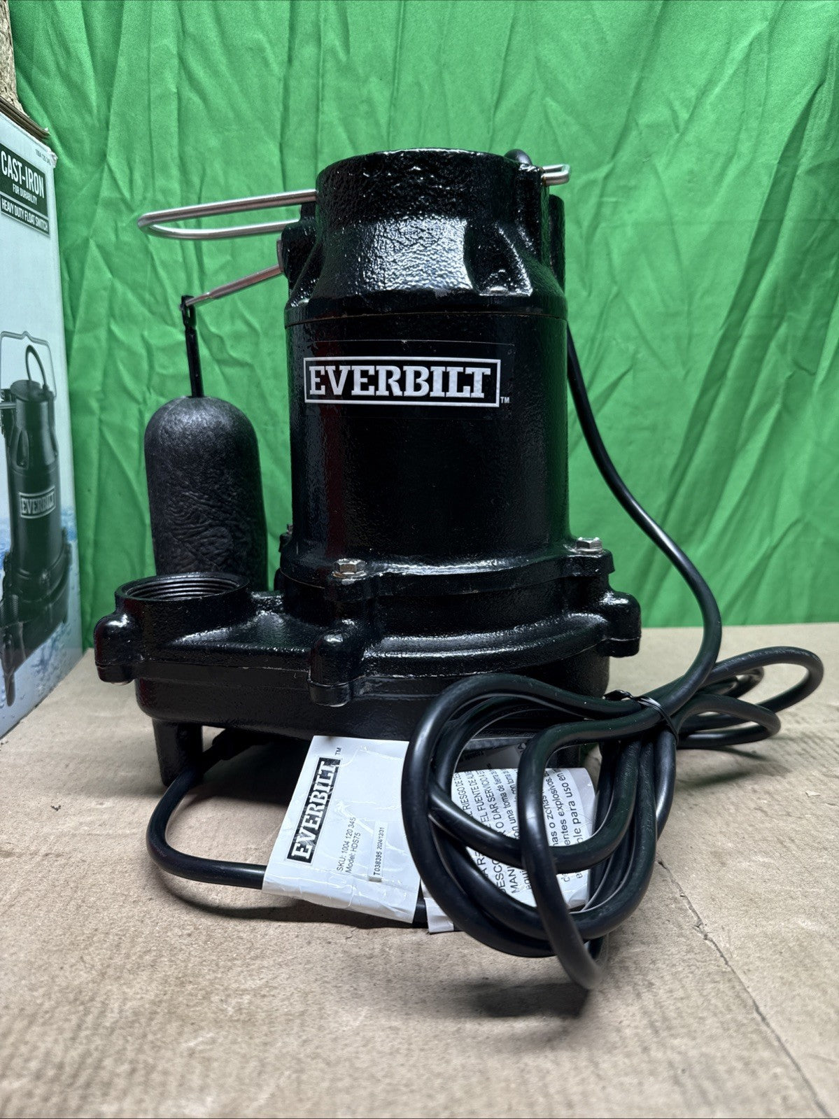 Everbilt 3/4HP Cast-Iron Pro-Grade Submersible Sump Pump 1004 120 345 HDS75