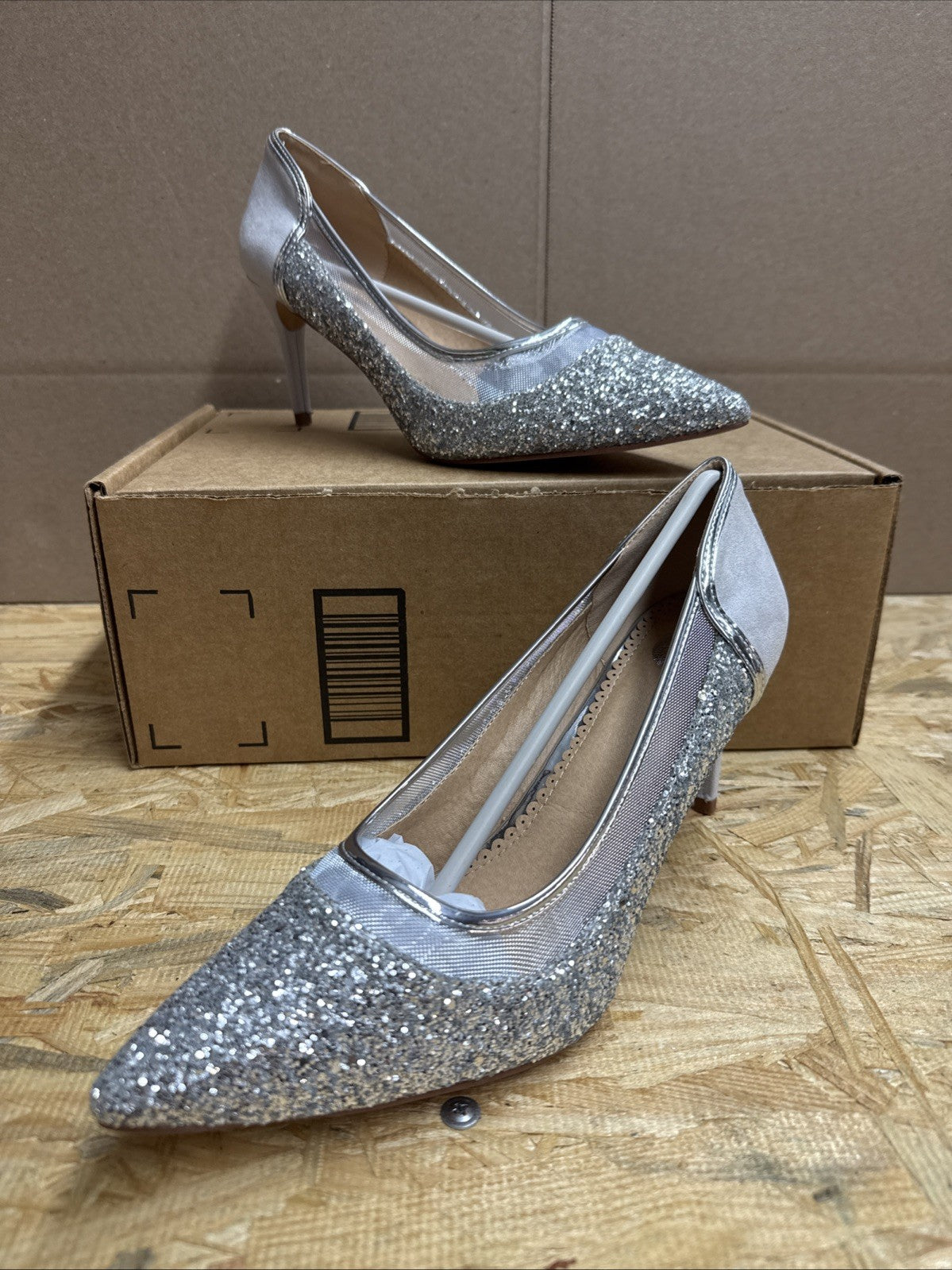 Journee Collection Kalani Glitter Pump Grey Silver Size 12