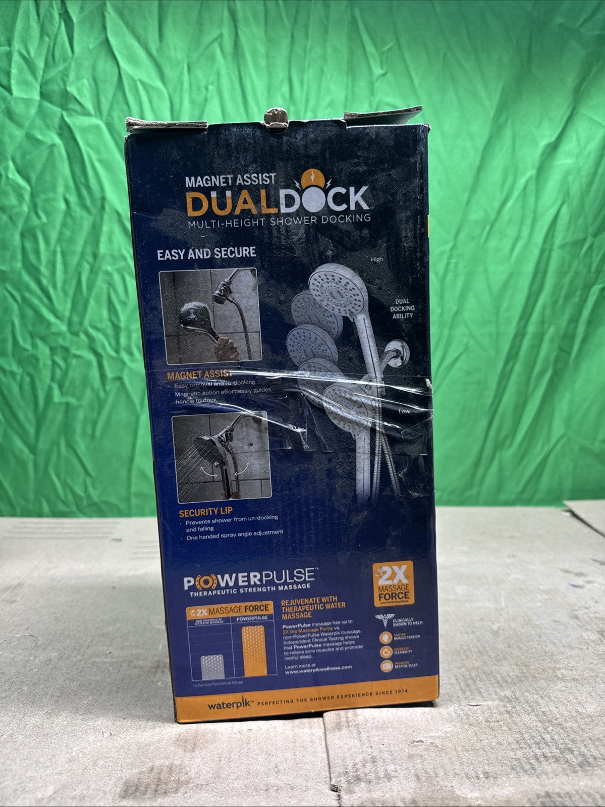 Waterpik 8-Spray Wall Mount Magnet Multi Height Handheld Shower Head 1.8 GPM