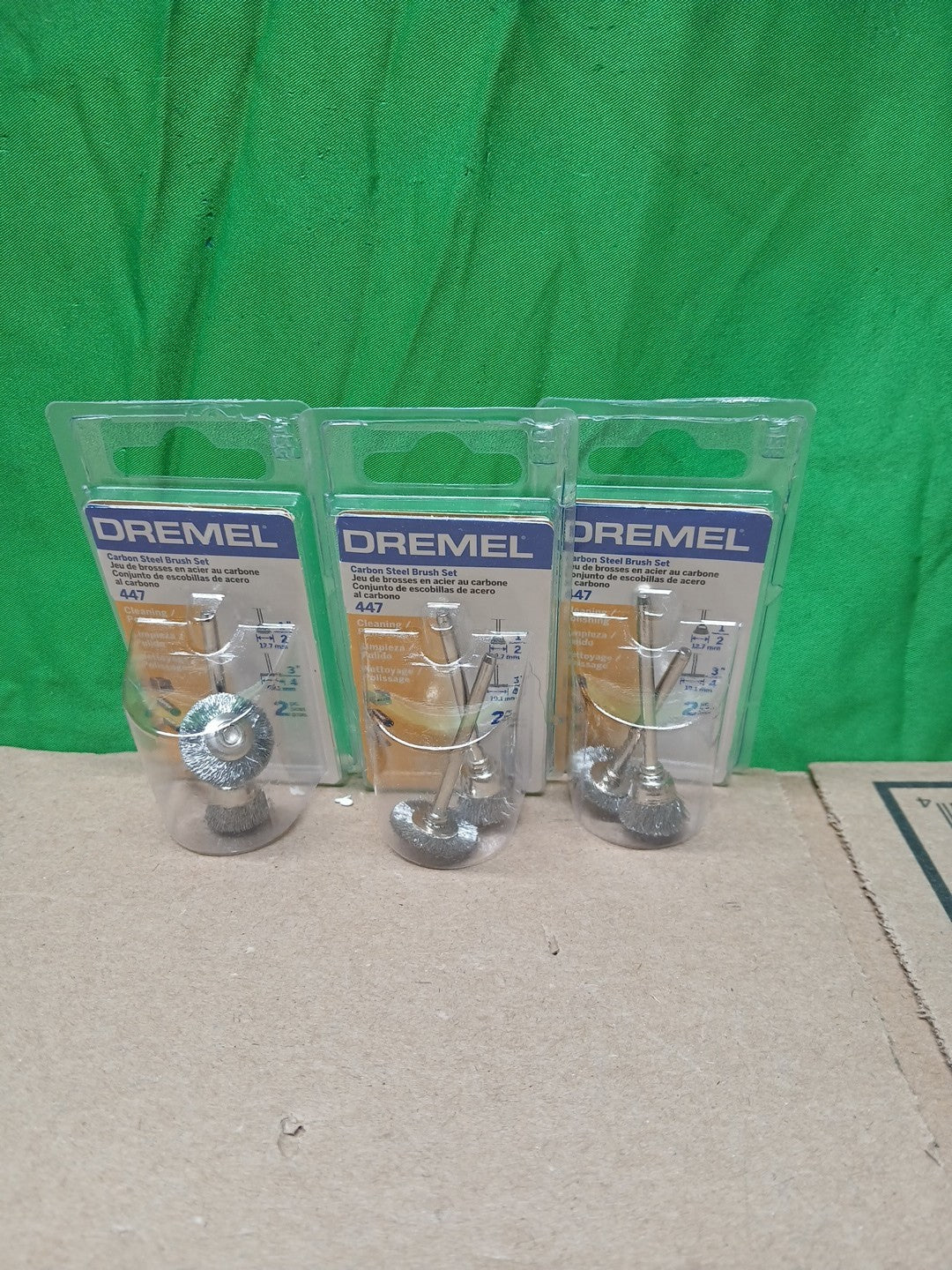 LOT OF 3 Dremel 0.75 in. Carbon Steel Brush Set 447 (2-Pack, 428 and 442) NEW