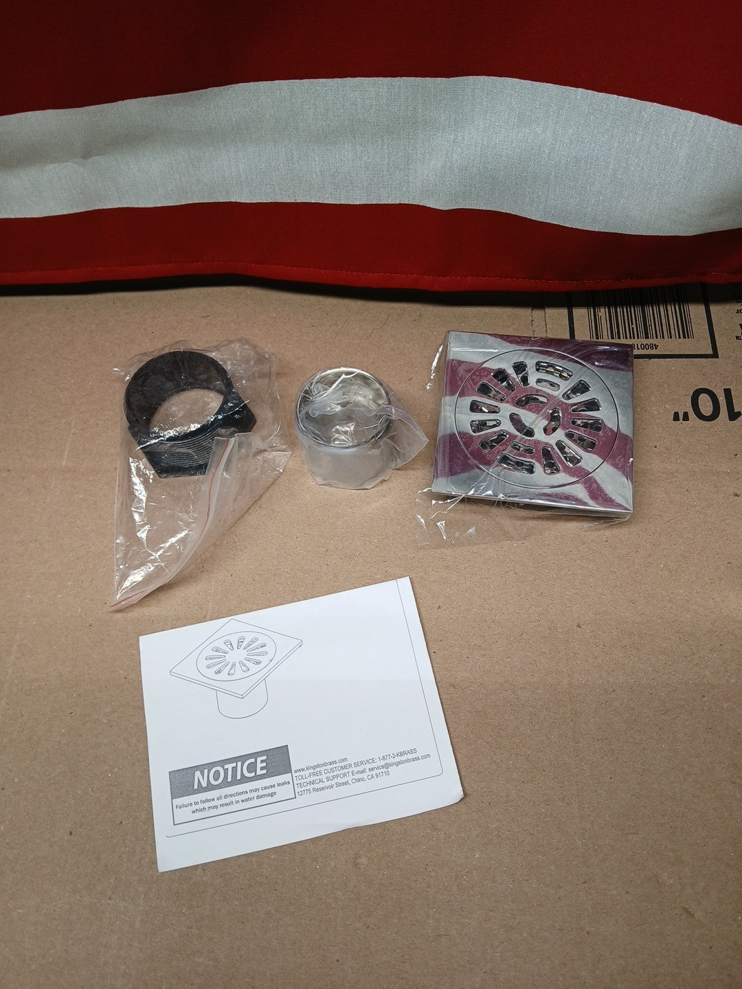 Kingston Brass BSF4267 Watercourse 3-15/16" Square Shower Drain - Chrome