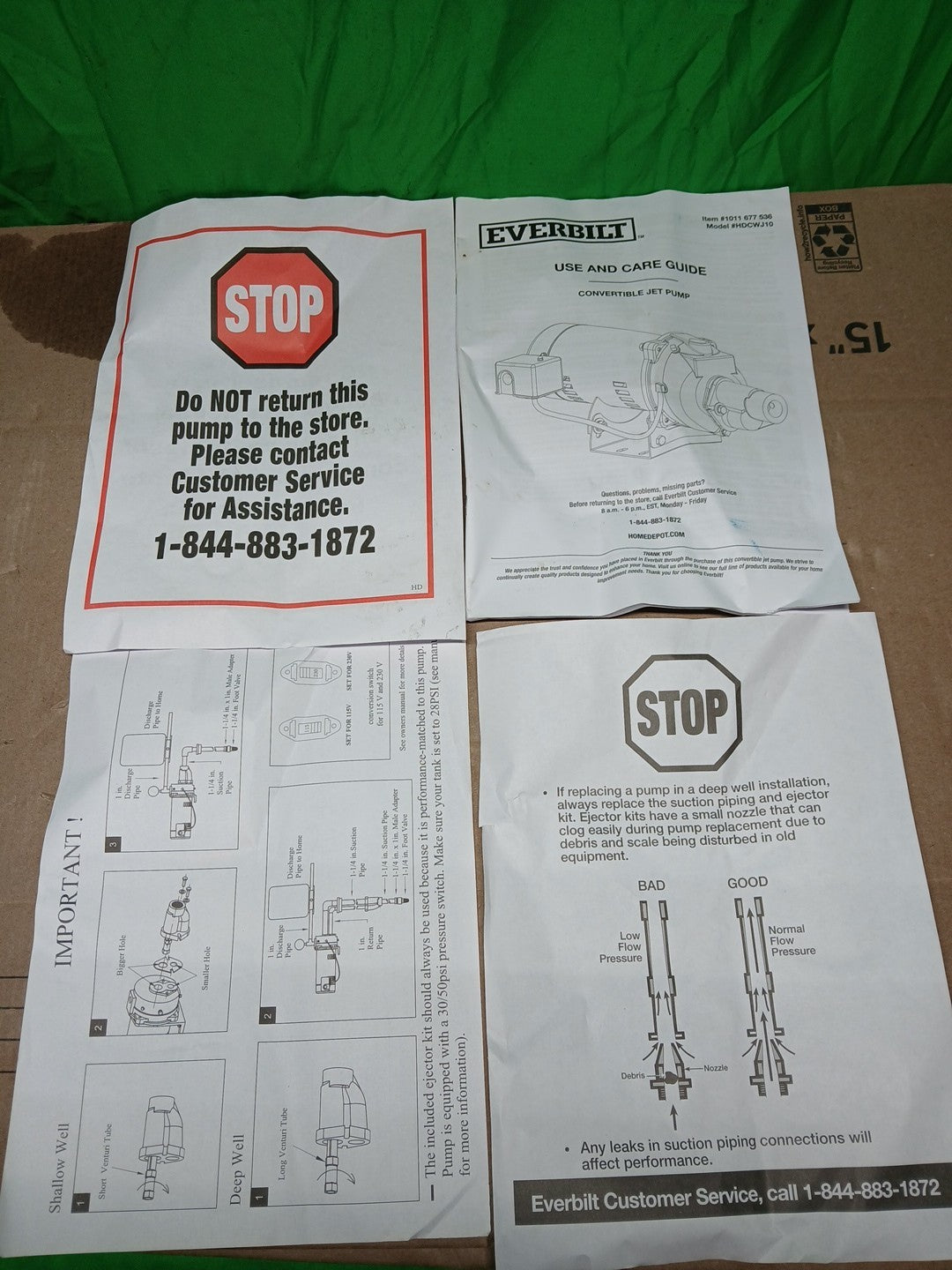 Everbilt 1 HP Professional Convertible Jet Pump NEW OPEN BOX