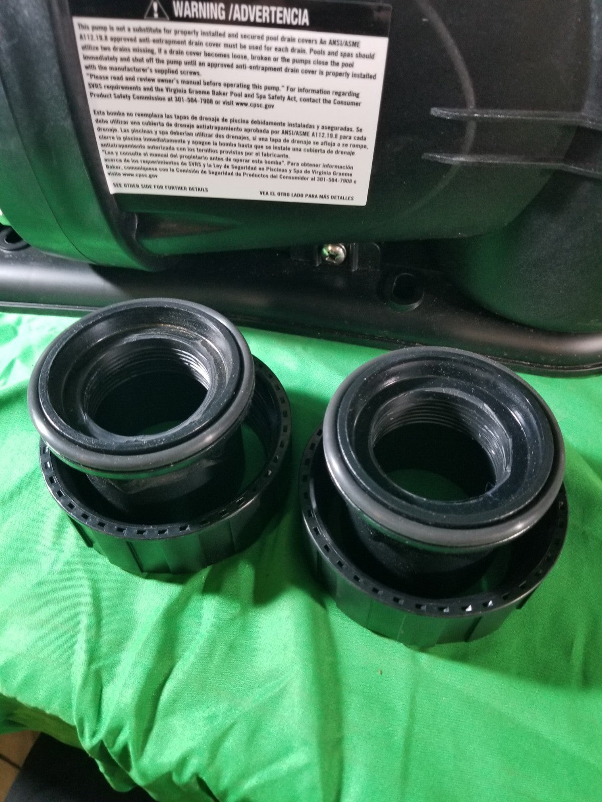 Everbilt Pool Pump Fan-Cooled Motor 1.5 HP 230V NEW OB Has Unions....