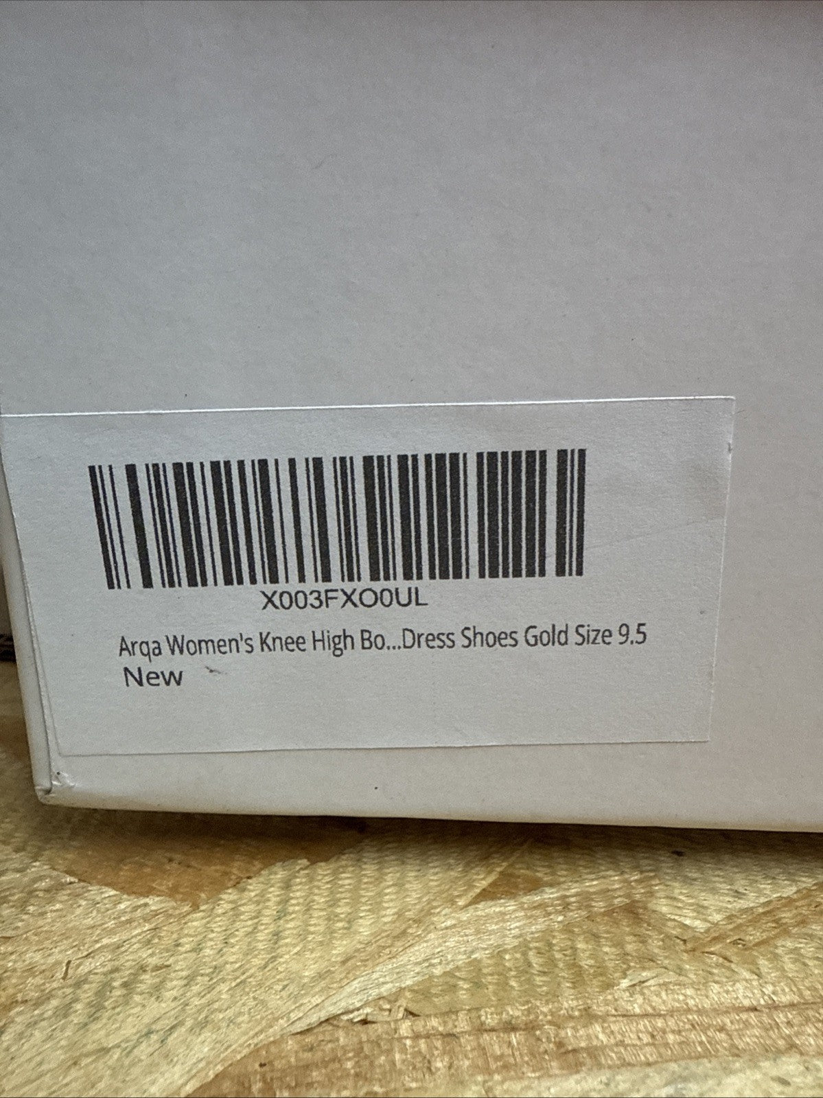 Arqa Women’s 9.5 Gold boot pointed toe stiletto heel knee high boot zipper