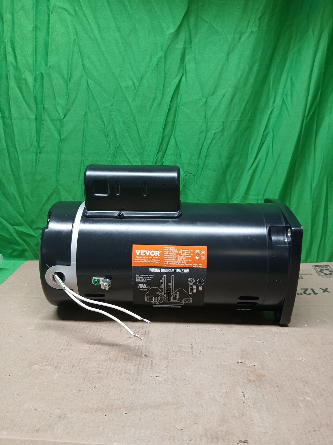 VEVOR 1.5 HP Pool Pump Motor, 56Y Frame, 115V((12.8 Amps))/230V(6.4 Amps)...
