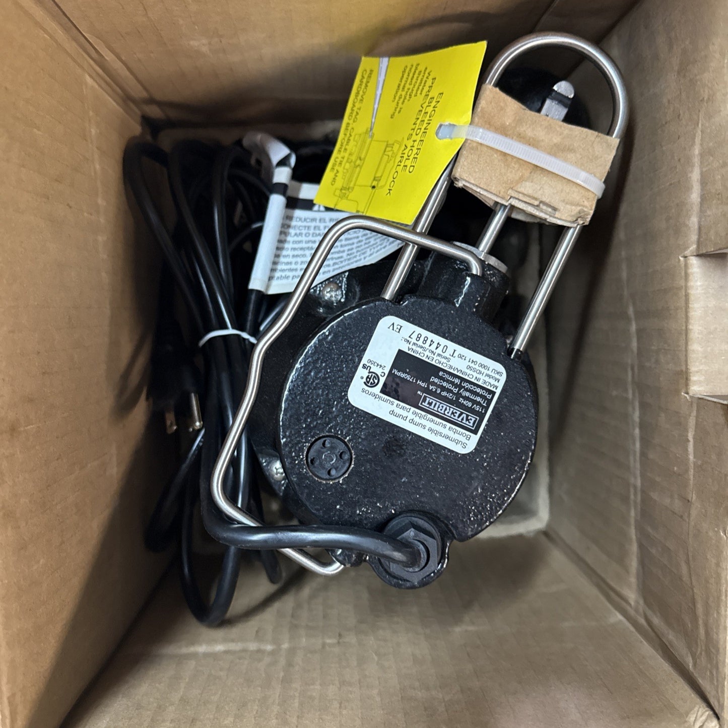 Everbilt 1/2 HP Cast Iron Sump Pump Model # HDS50 NEW