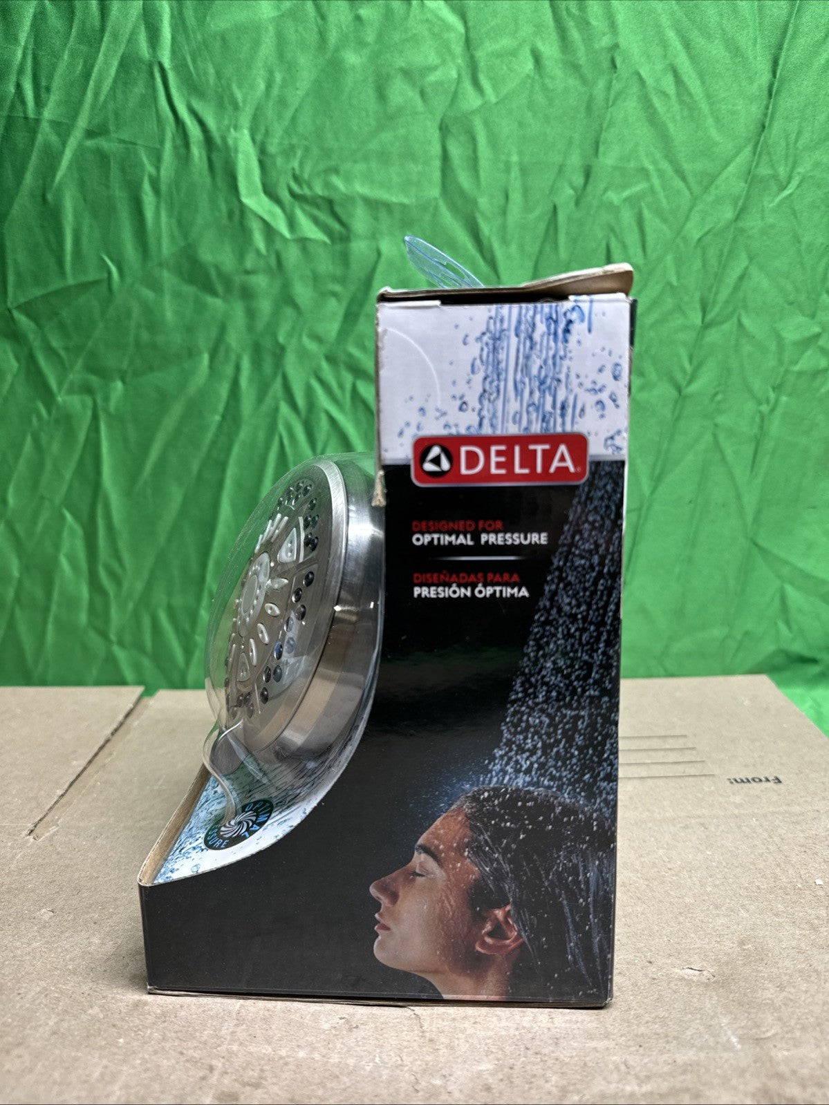 Delta 6 Spray Fixed Shower Head in Brushed Nickel Setting Water Sense New/Sealed