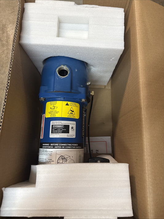 Everbilt Shallow Well Jet Pump Cast Iron 1/2HP HDSWJ5, Used Or For Parts Only