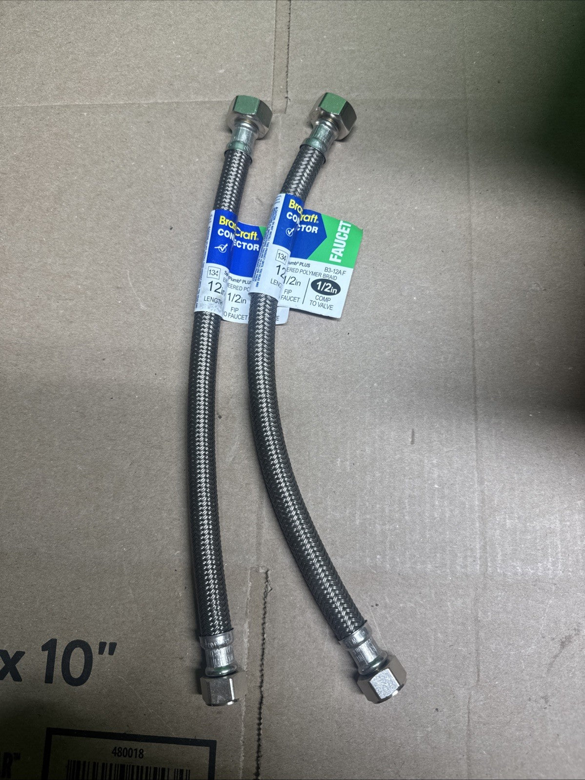 LOT OF 19 Brass Craft Faucet Connector 1/2 x 1/2 x 12 B3-12A F