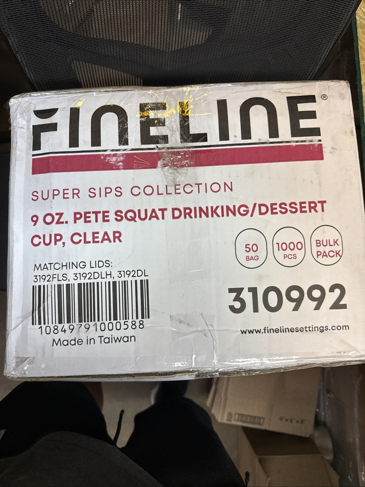 FINELINE 310992 9oz Pete Squat, Drinking/Dessert Cup clear Bulk 1000 Ct