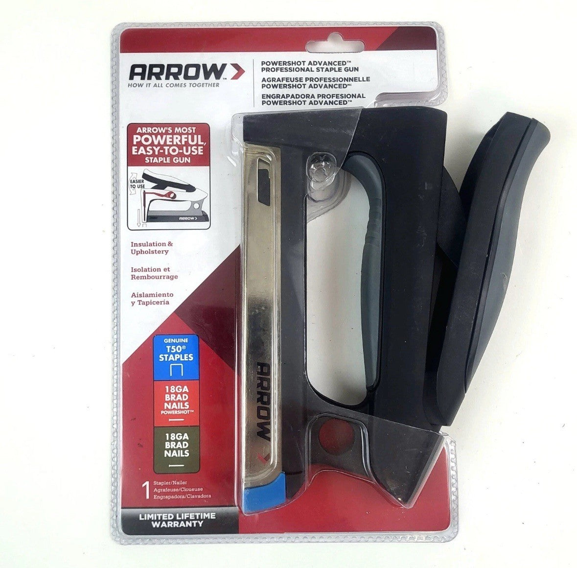 Arrow T50HS PowerShot Professional Heavy Duty 2-In-1 Staple and Brad Nail Gun