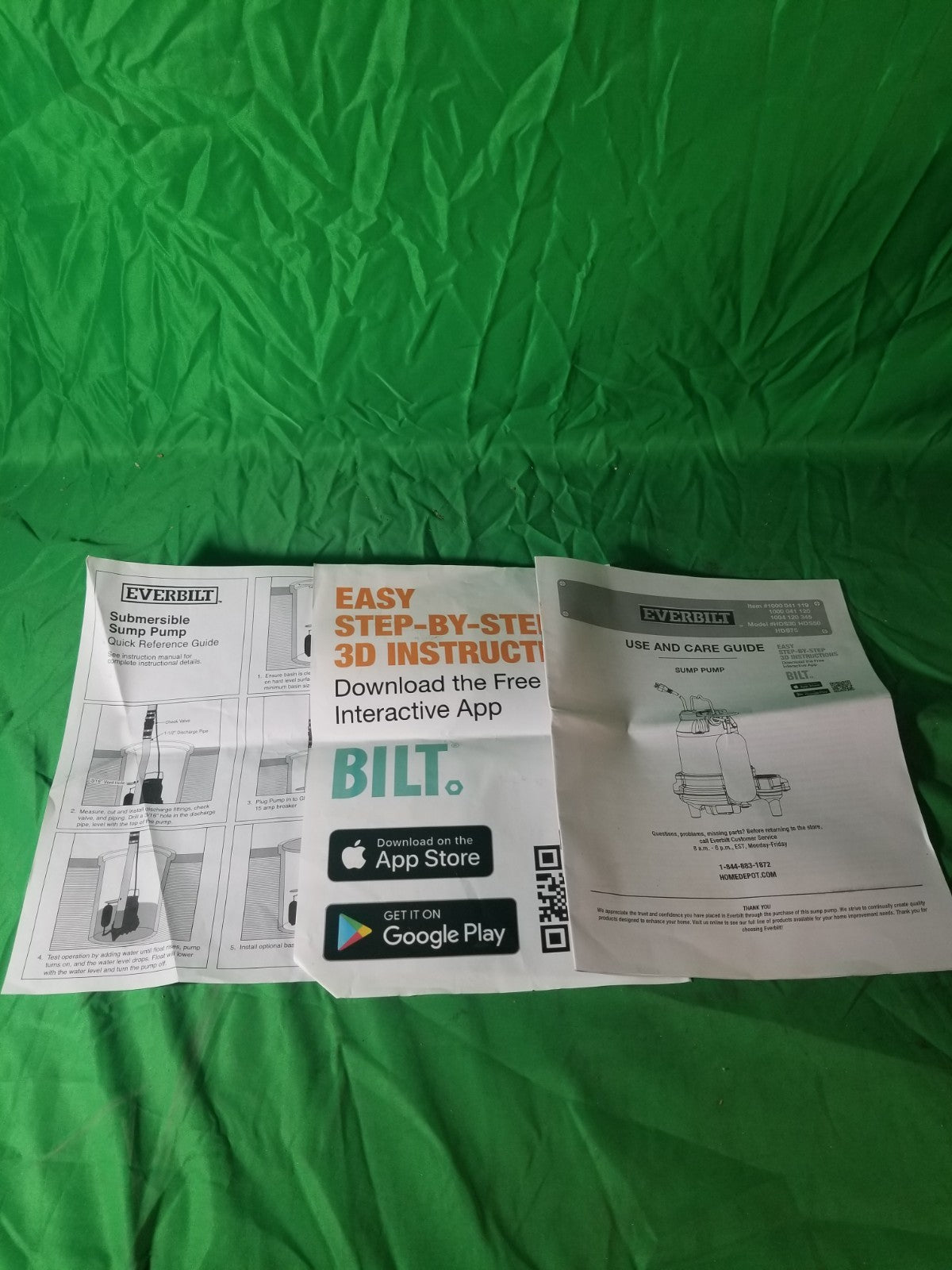 Everbilt 1/3 HP Cast Iron Submersible Sump Pump New-Open Box