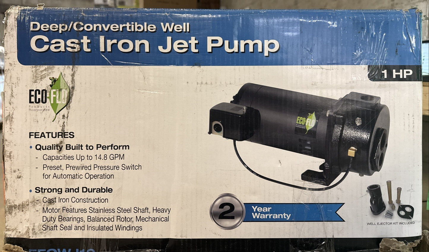 ECO FLO 1 HP Convertible Deep Well Jet Pump EFCWJ10