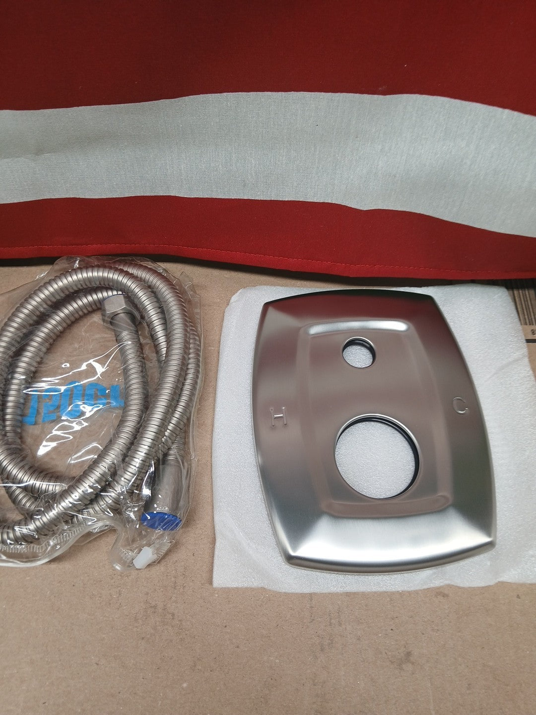 ELLO&ALLO Shower Faucet Set Mixing Valve and Trim Kit Brushed Nickel, Rainfall W