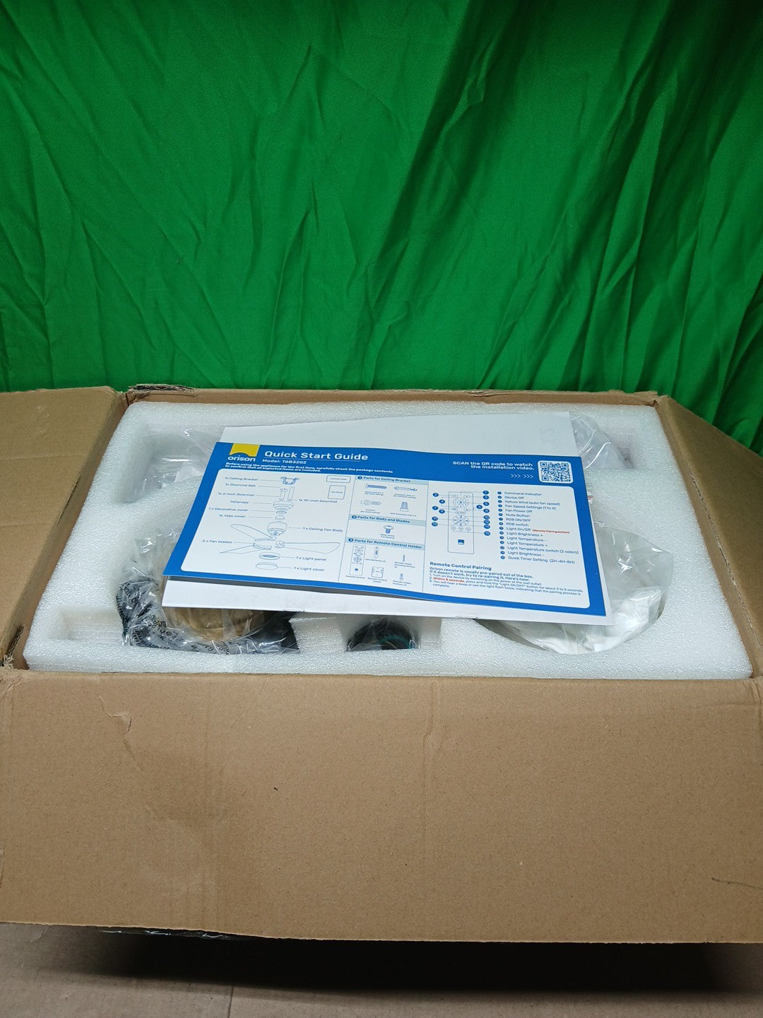 Orison 32 Inch Smart Ceiling Fans with Lights, Remote Control, Dimmable RGB LED