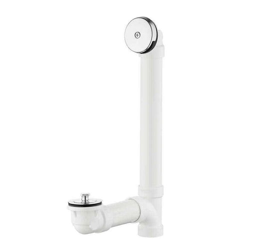 Everbilt 1-1/2 in. Schedule 40 White PVC Bath Waste & Overflow Drain w/ Chrome