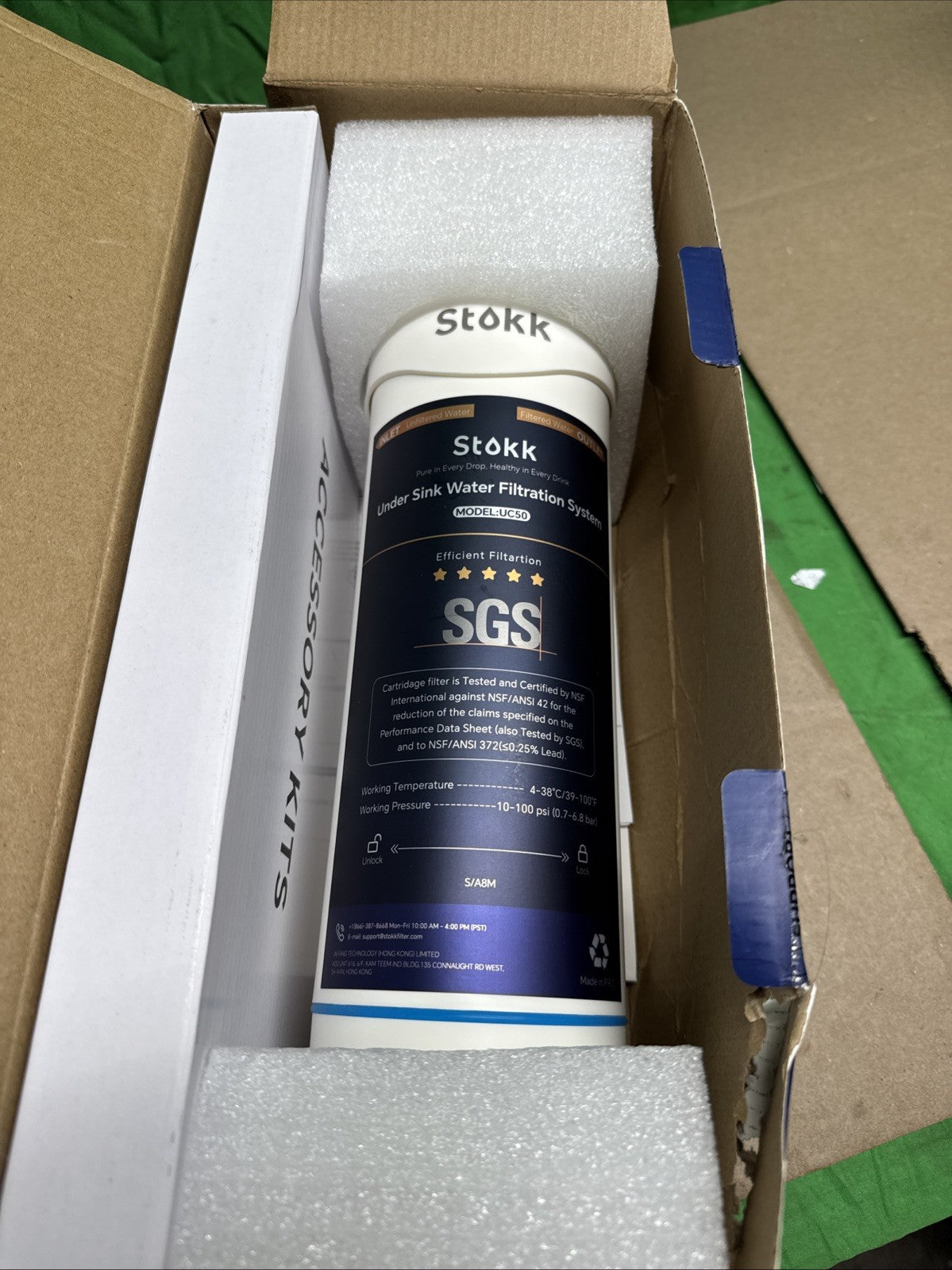 Stokk UC50 Under Sink Water Filter, Reduces Lead, Chlorine, Bad Taste & Odor New