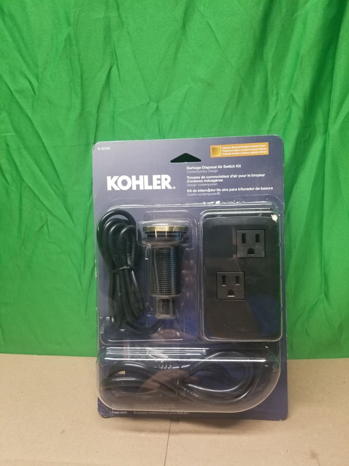 Kohler Contemporary K-35724-2MB Garbage Disposal Air Switch Kit Modern Brass NEW