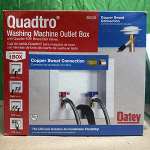 "Washing Machine Outlet Box'' Oatey Quadtro 4 Options Model 38529 NOB "COMPLETE"