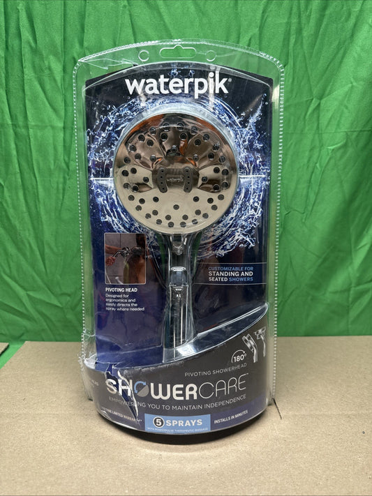 Waterpik Hand Held Shower Head Chrome 180-Degree 5-Modes QBS-563MEB