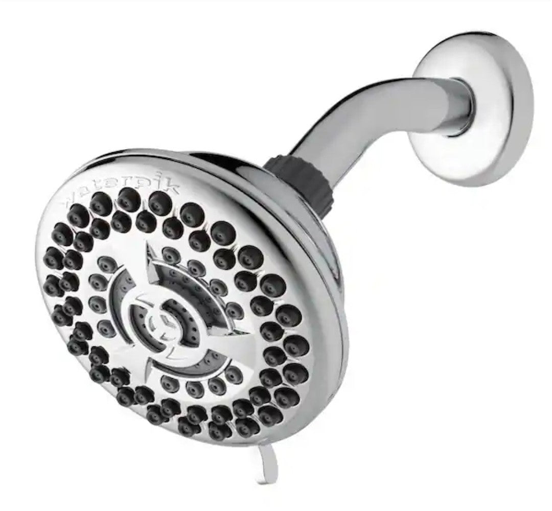 Waterpik Fixed Shower Head 9 Spray Single Wall Mount in Chrome Finish - YAT-933E