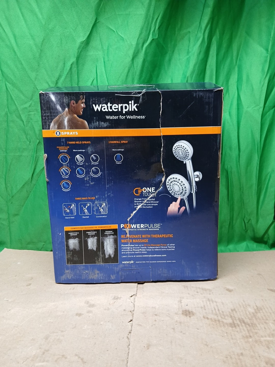 Waterpik 8-Spray Fixed & Handheld Shower Head 1.8 GPM Chrome 2"
