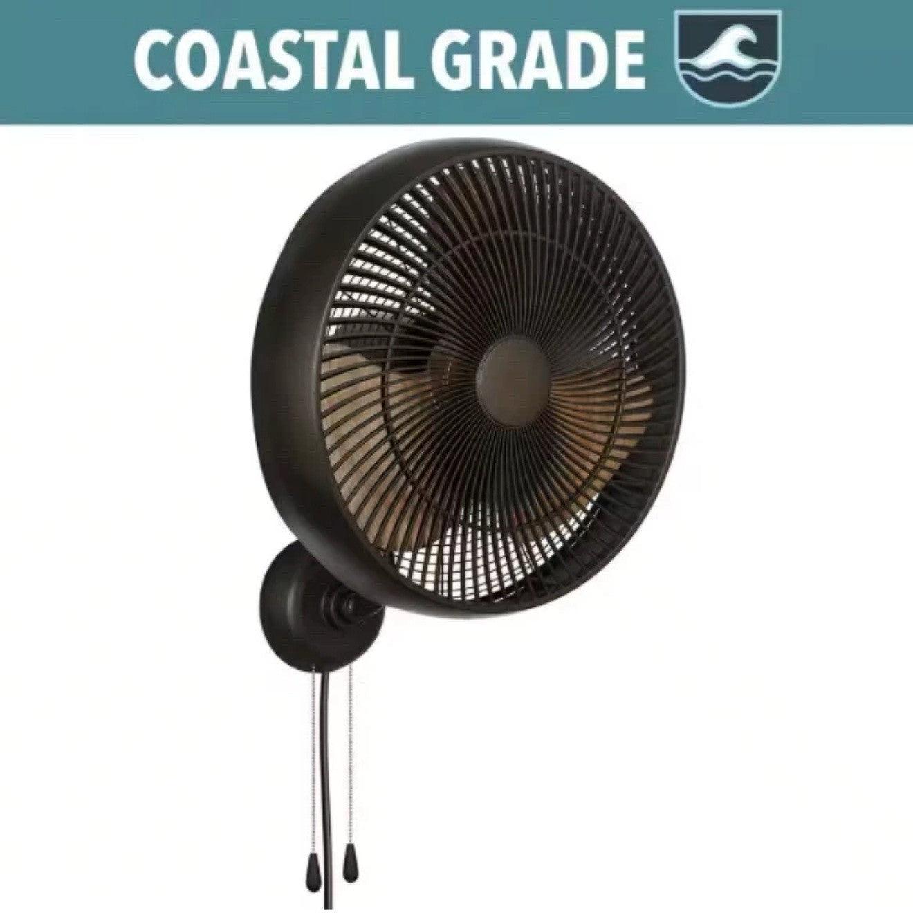 Hampton Bay 18 in. 3 Speed Oscillating High Velocity Flat Bronze Wall Mount Fan