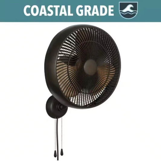Hampton Bay 18 in. 3 Speed Oscillating High Velocity Flat Bronze Wall Mount Fan