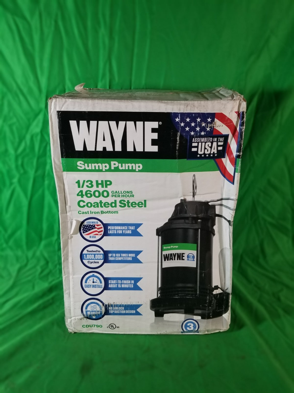 WAYNE CDU790 - 1/3 HP Submersible Cast Iron and Stainless Steel Sump Pump with