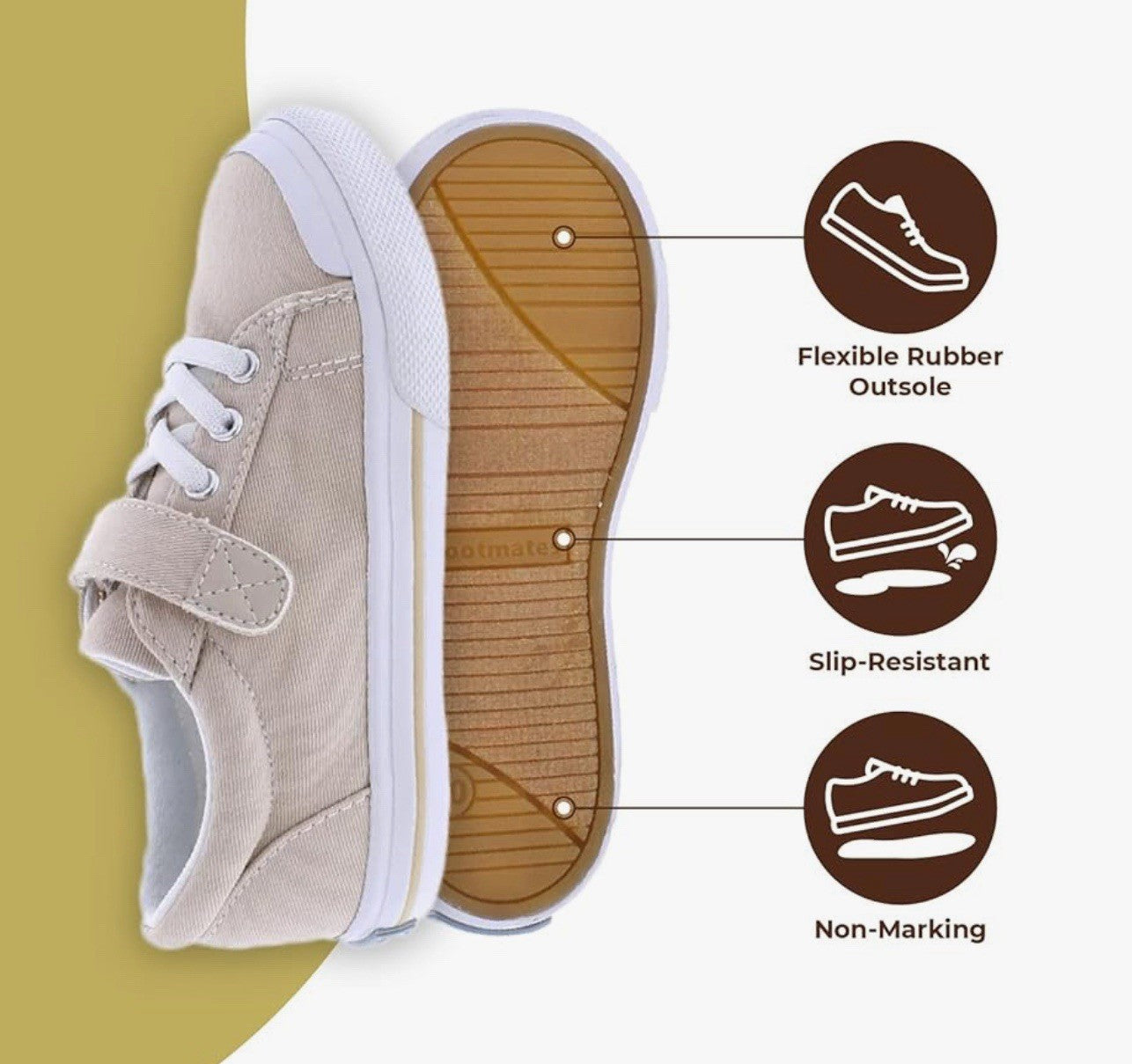 Footmates Youth 2M Jordan Strap Canvas Flats Tennis Sneakers